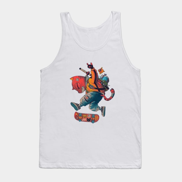 Cat skate Tank Top by XXLack